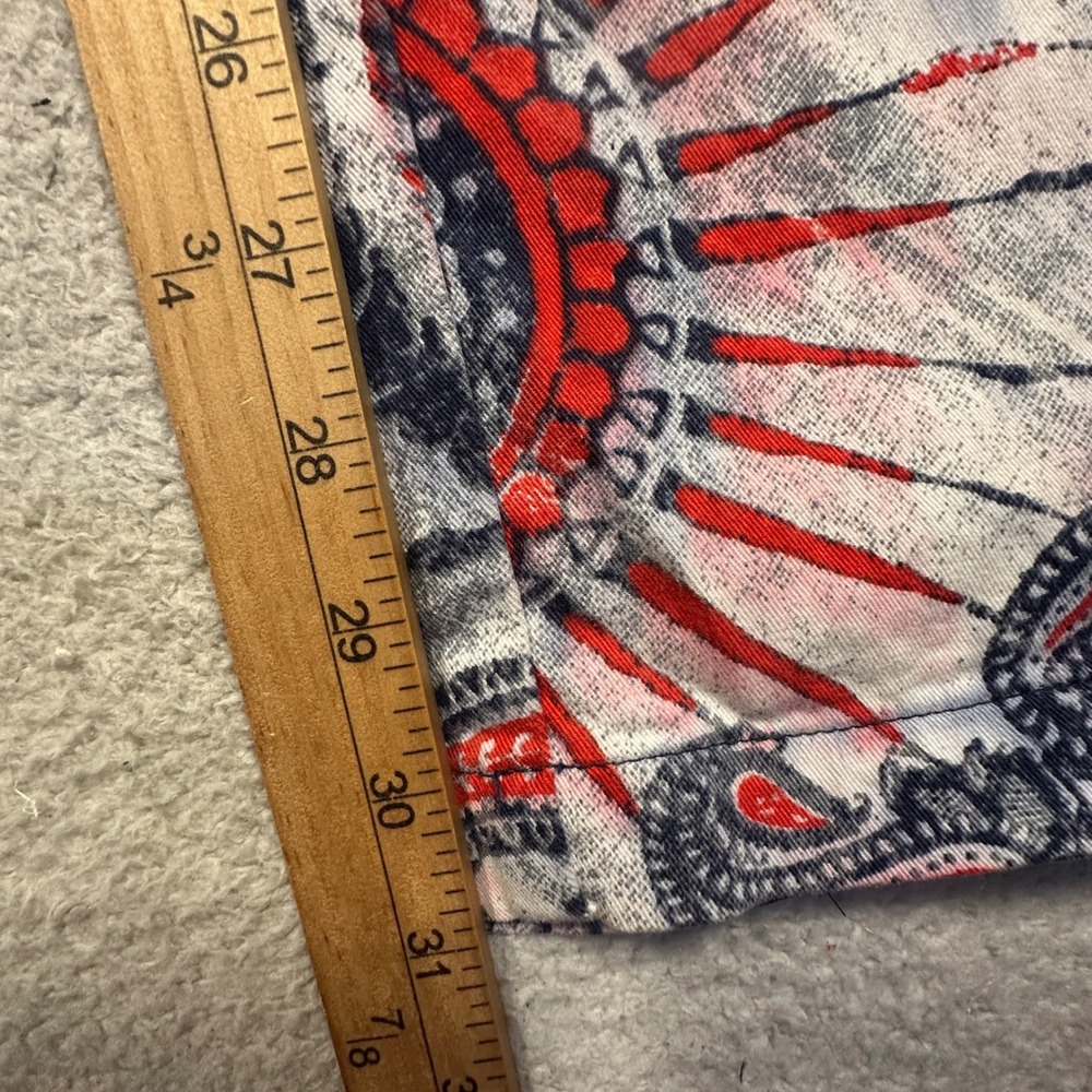 St. John Sport Marie Gray Pants Womens 2 Red Blue Bandana Paisley Vintage Y2K - Picture 7 of 13